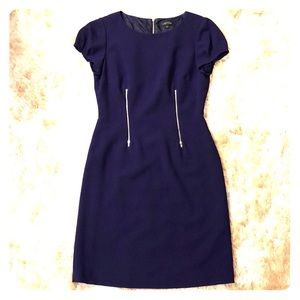Zipper dress in deep royal purple